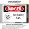 Signmission Chlorine Gas Danger Sign, Vinyl Decal, 10in W x 7in L, 2PK OS-2PACK-DS-D-710-L-1066 - alternate 3
